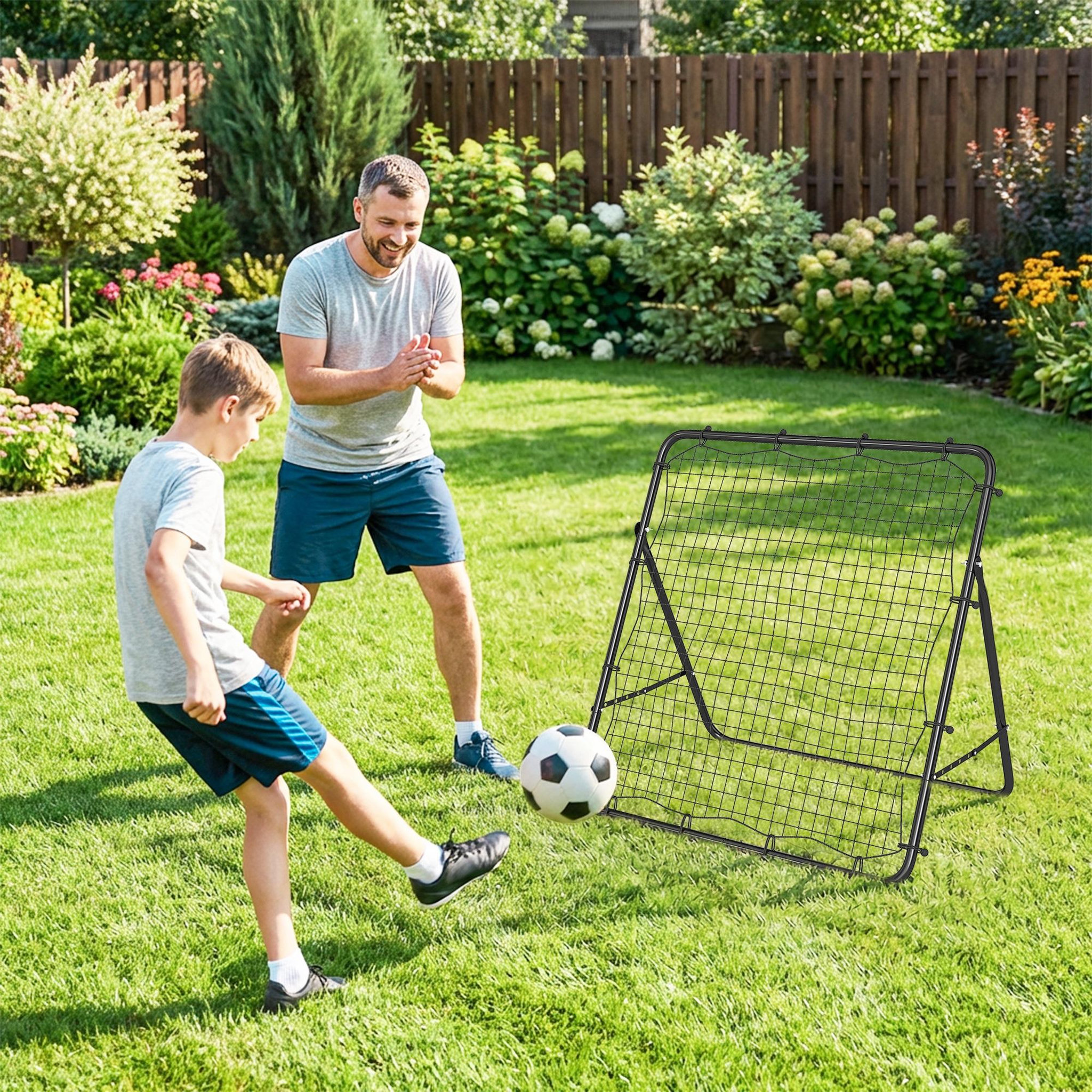 Voir la diapositive 4 : HOMCOM Filet de rebond football pliable réglable 5 angles - acier - 120x73x112cm - noir