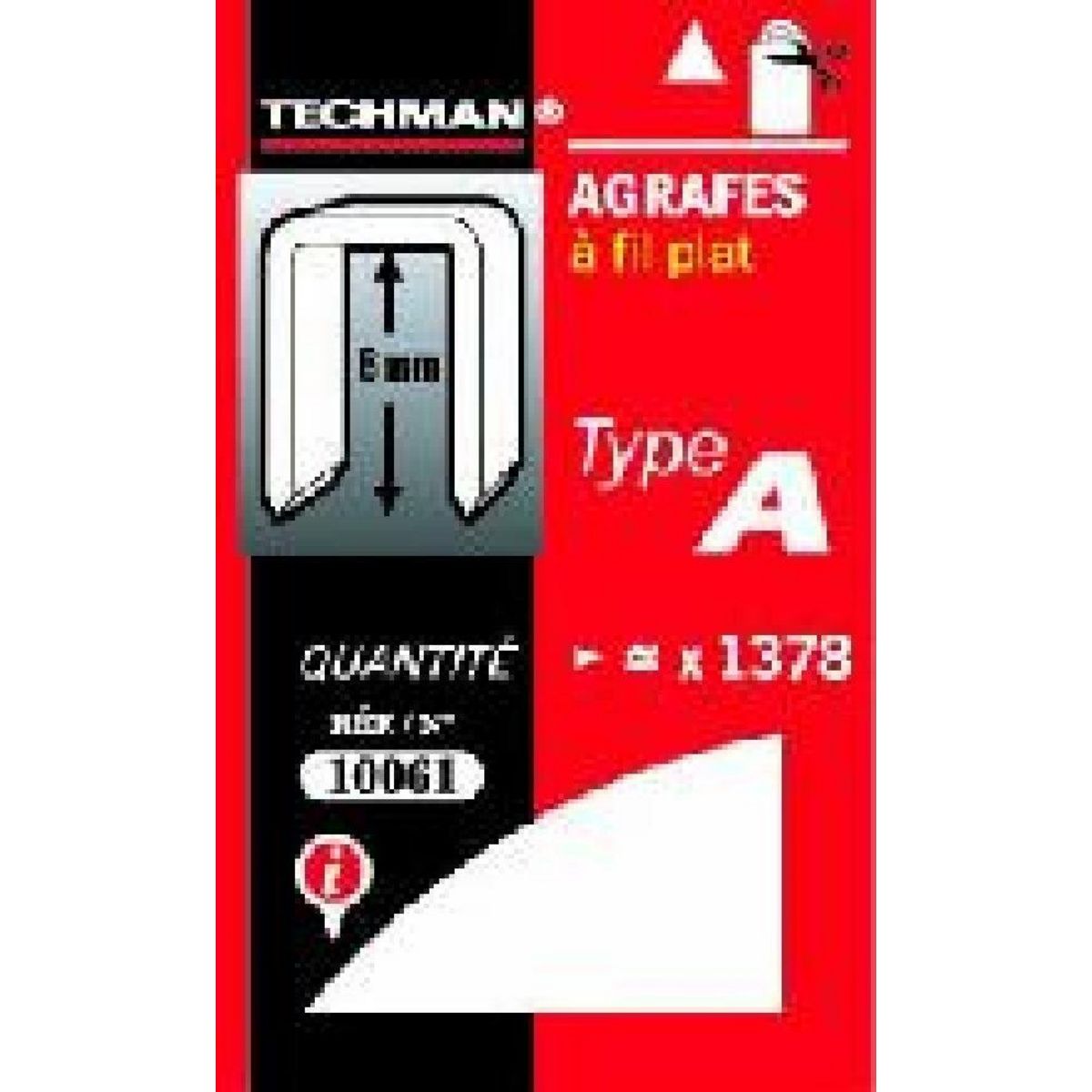 TECHMAN Agrafes 8 mm - type U