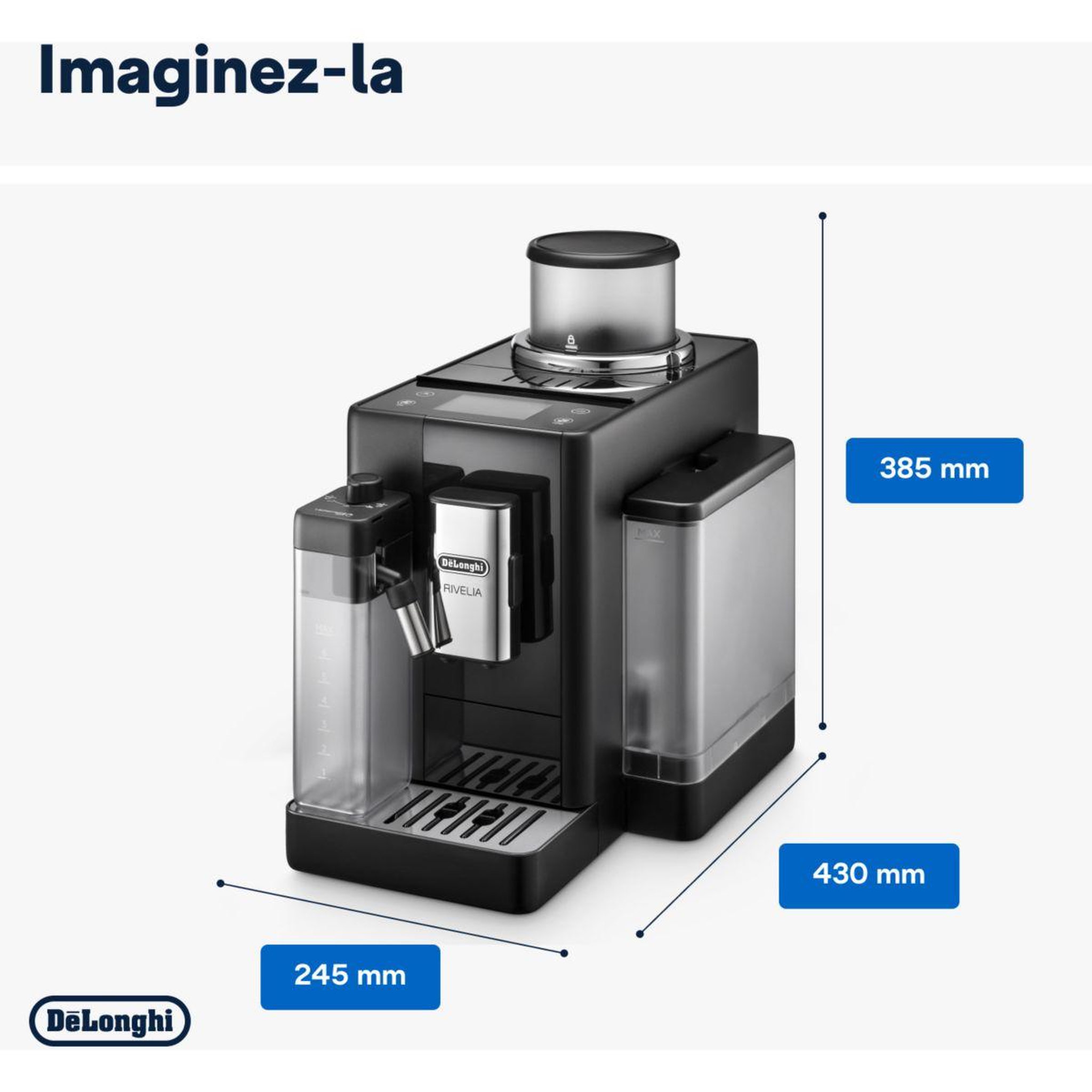 Voir la diapositive 4 : DELONGHI Expresso broyeur feb4455.b rivelia latte noire