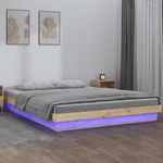 VIDAXL Cadre de lit a LED sans matelas bois massif