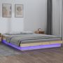 Voir la diapositive 1 : VIDAXL Cadre de lit a LED sans matelas bois massif