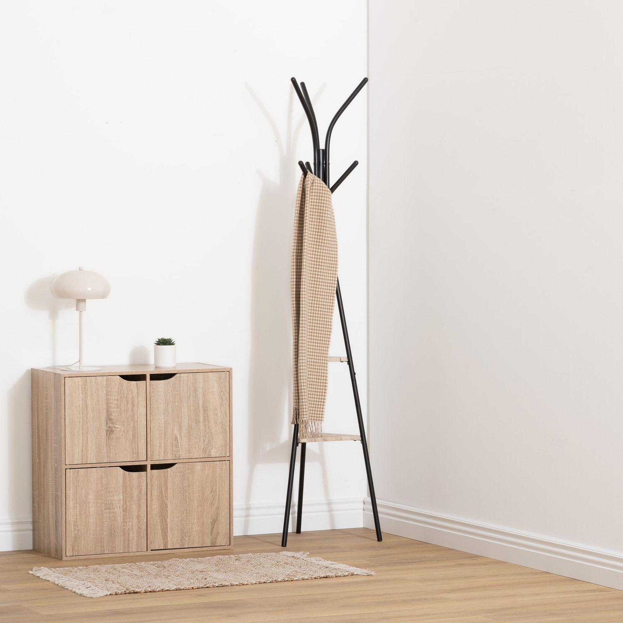 Voir la diapositive 2 : FIVE Etagère 4 cases effet bois mix'n door - beige