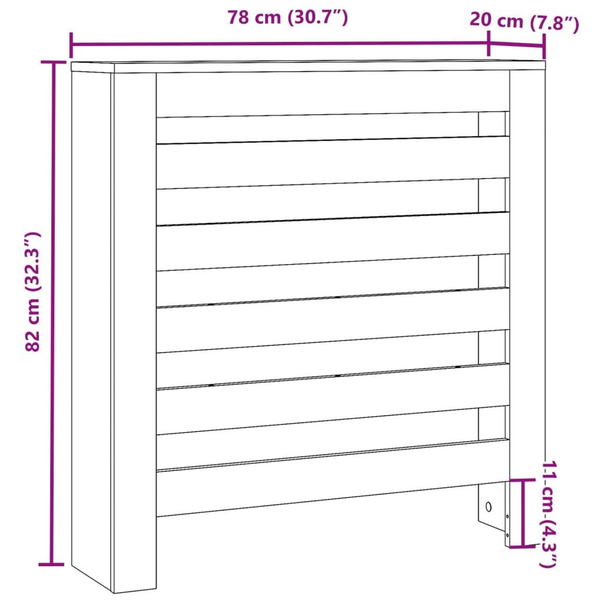 Voir la diapositive 6 : VIDAXL Cache-radiateur blanc 78x20x82 cm bois d'ingenierie