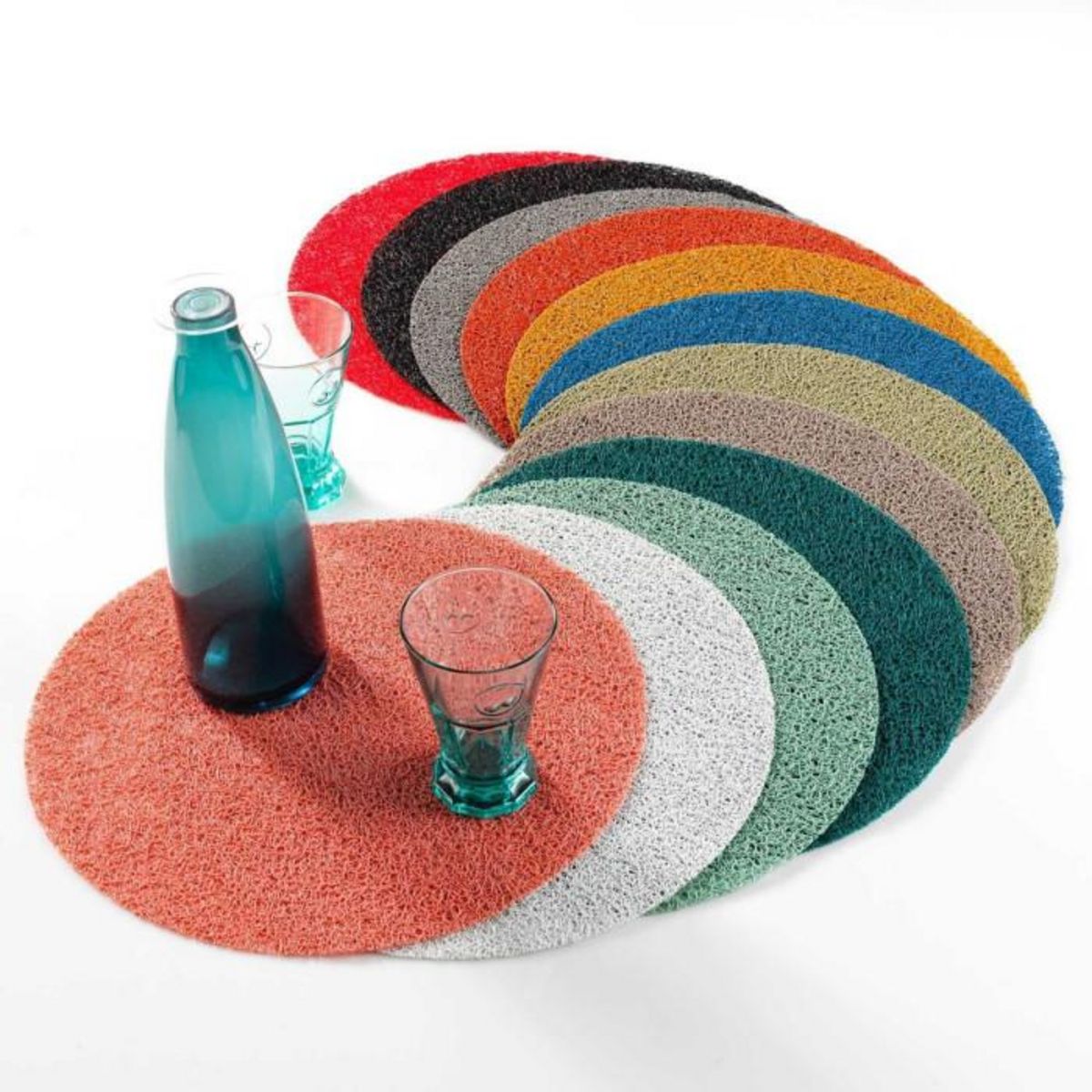 Paris Prix Set de Table Rond  Tortilla  38cm Bleu Indigo