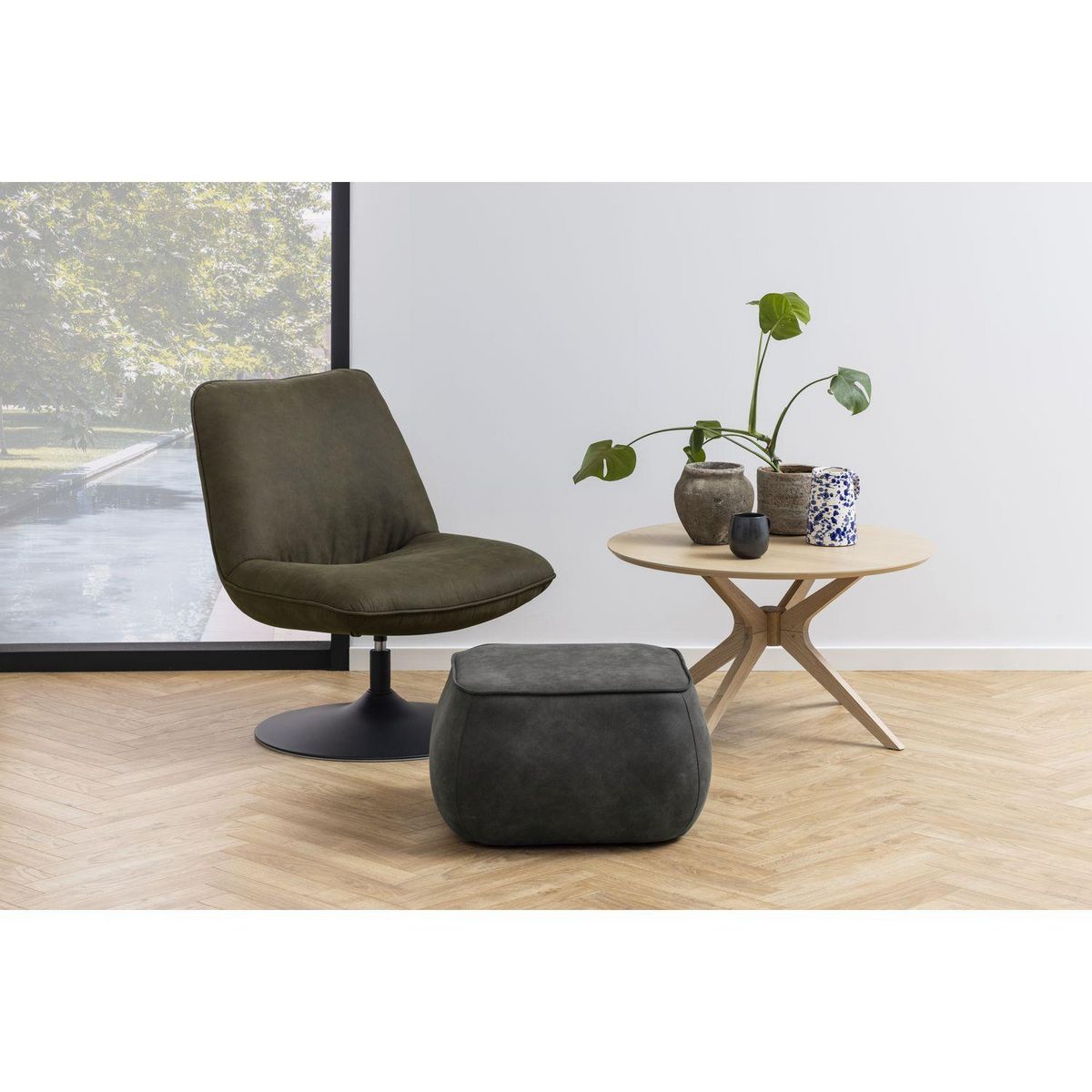 TOILINUX Table basse ronde Dune en MDF