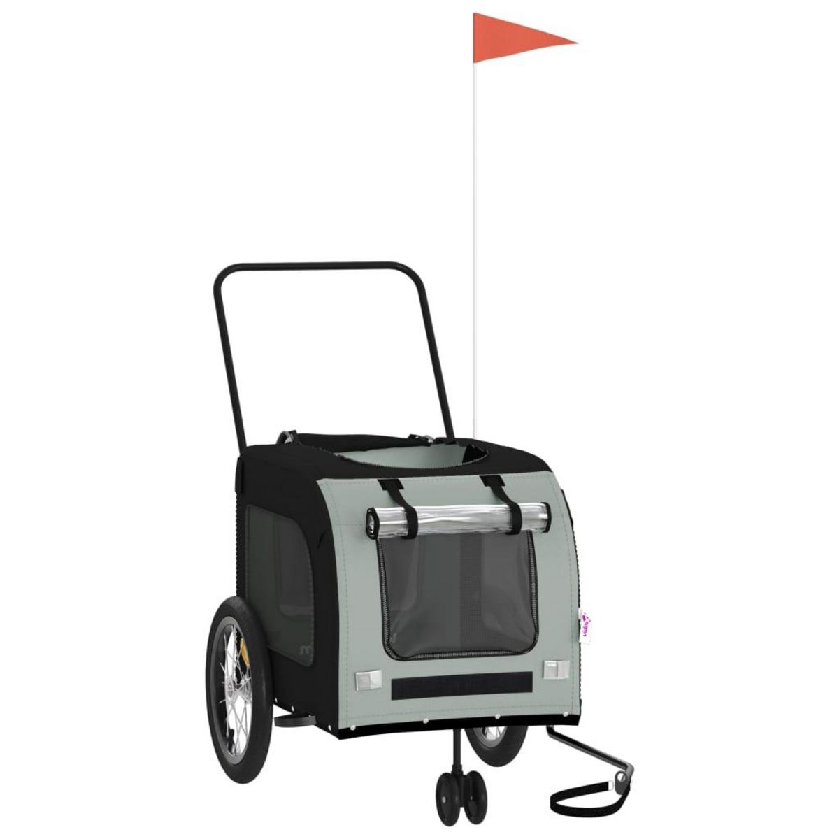 VIDAXL Remorque de velo pour animaux de compagnie noir et gris