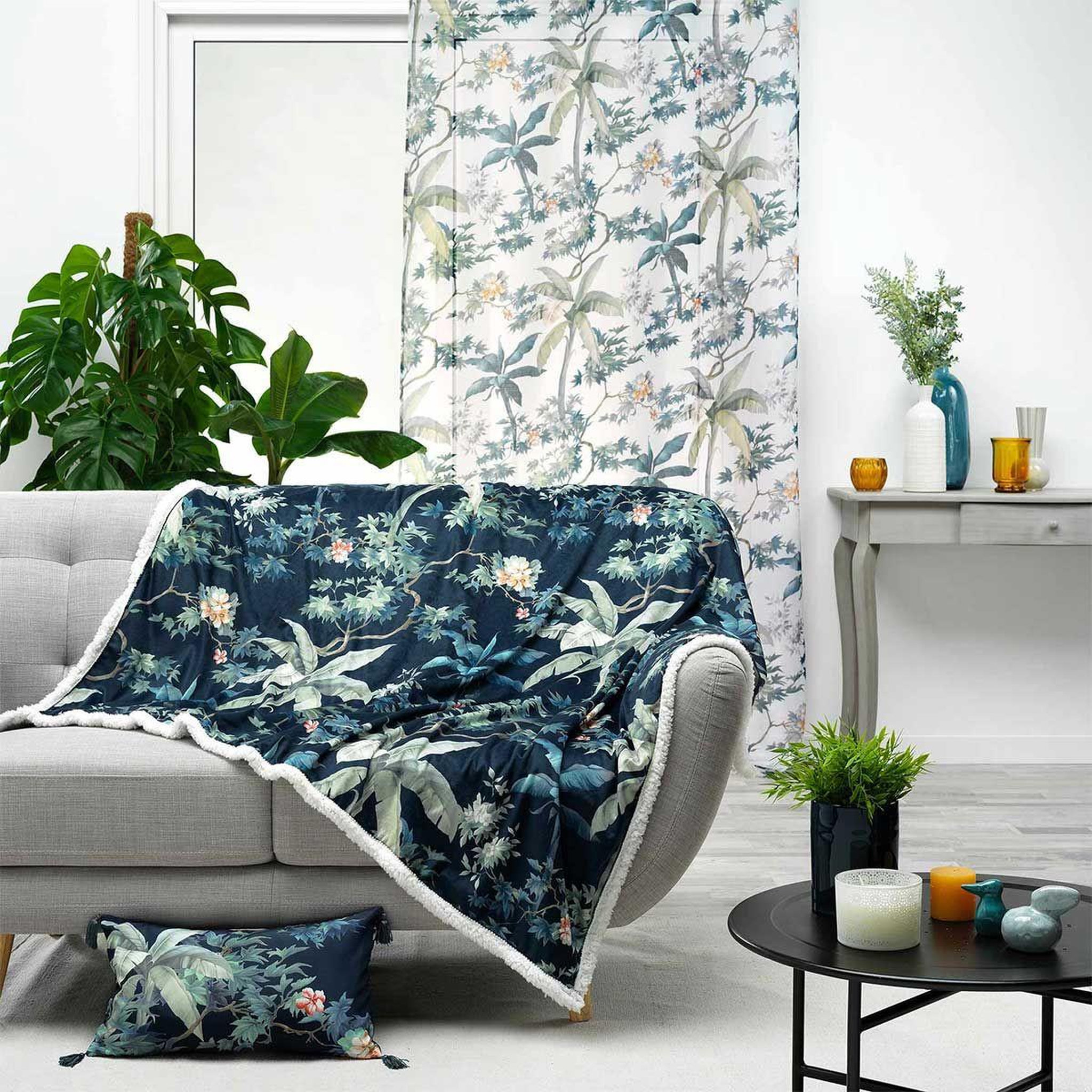 Voir la diapositive 3 : Douceur d'Intérieur Rideau à œillets imprimé  fabulous  140x280cm bleu