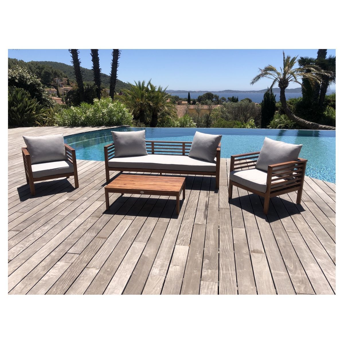 Givex Salon bas de jardin - 4 places - Bois - COPENHAGUE