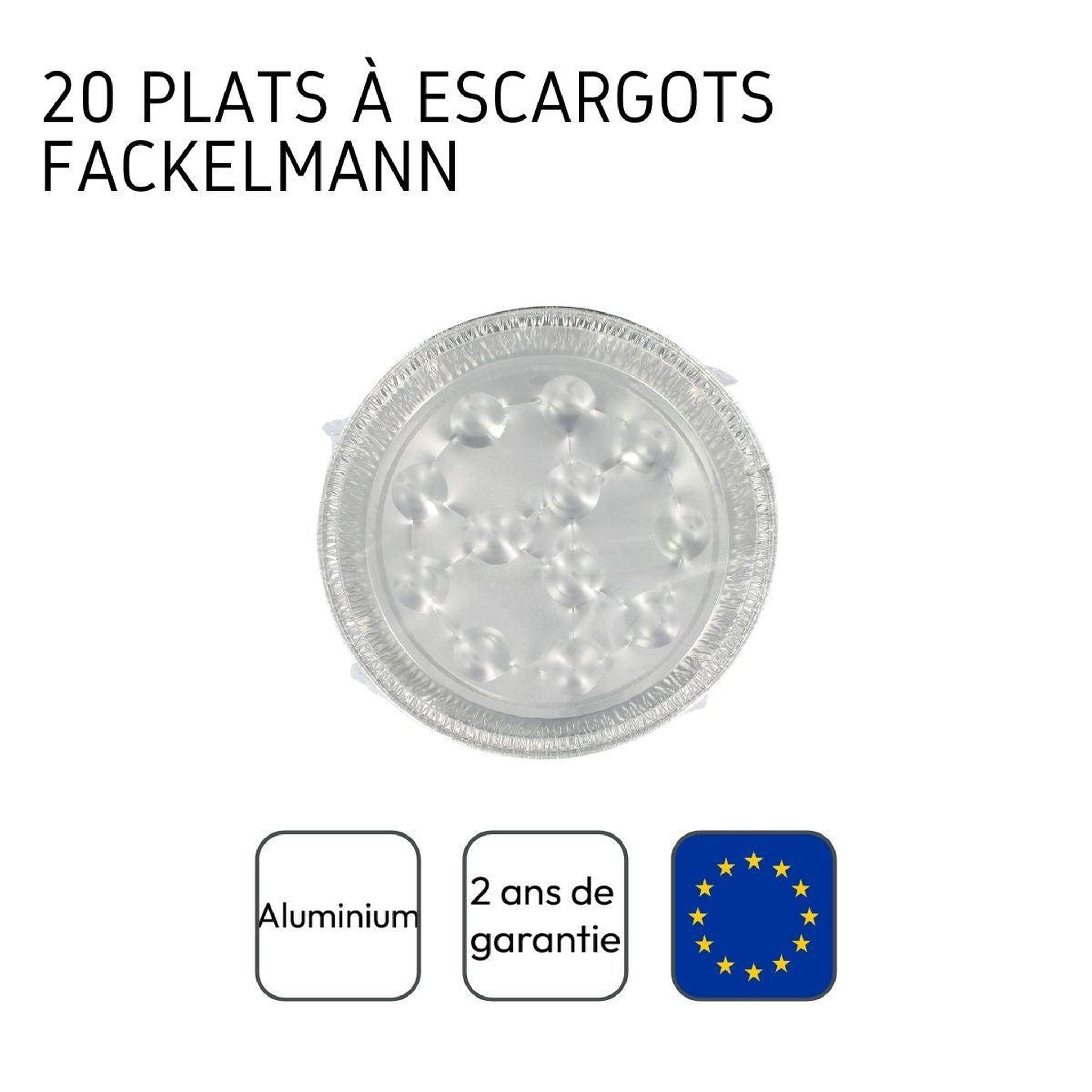Voir la diapositive 4 : Fackelmann Lot de 2 packs de 10 plats à escargots en aluminium 17,5 cm fackelmann