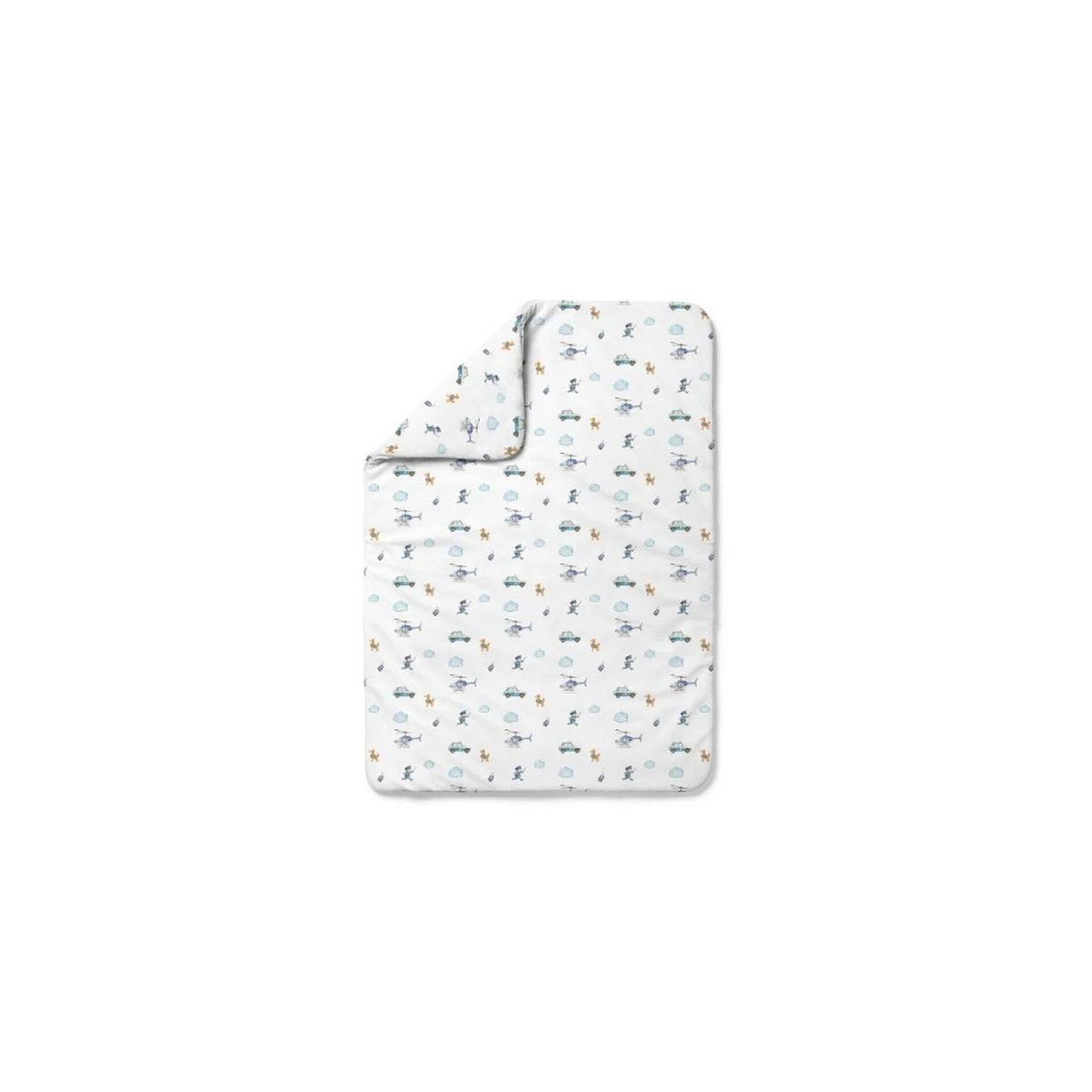 WALDIN Couette bébé 135 × 100 cm - motif policier, blanc