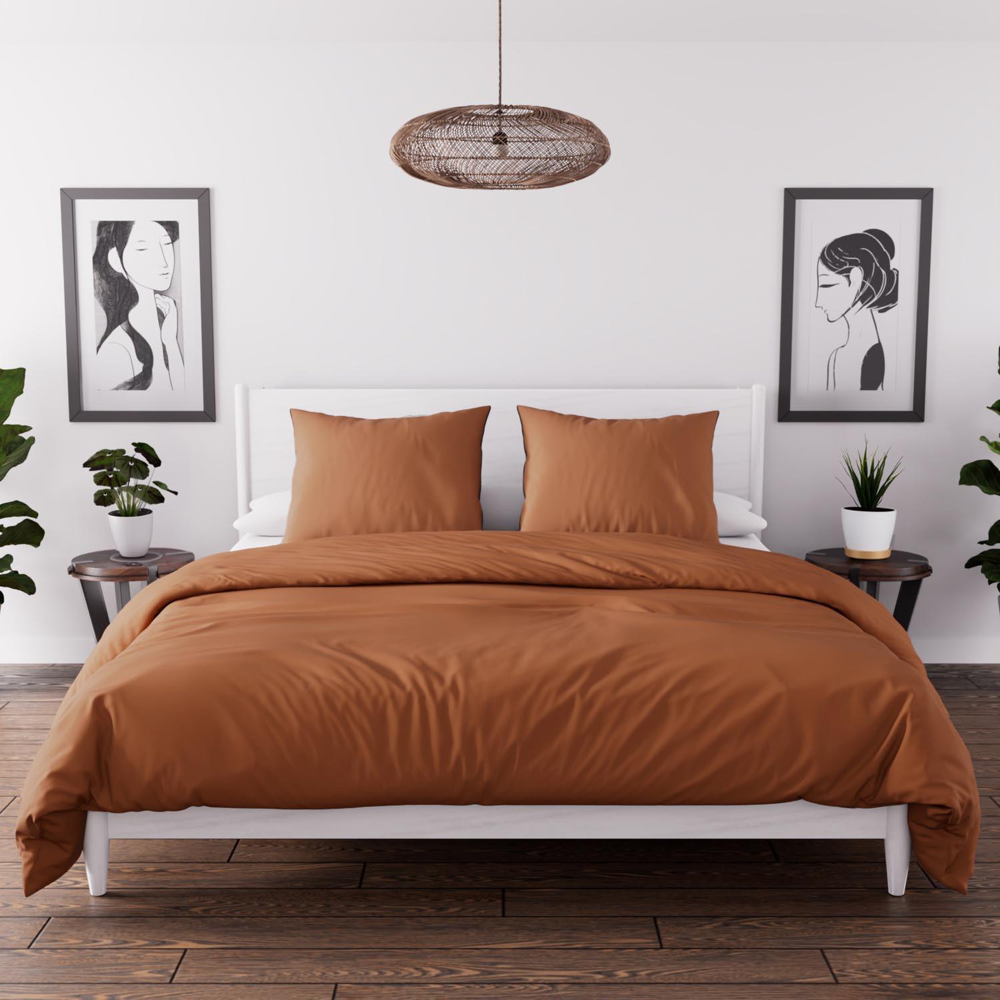 Voir la diapositive 1 : Intemporel Parure housse de couette en microfibre lavée boheme, par soleil d'ocre