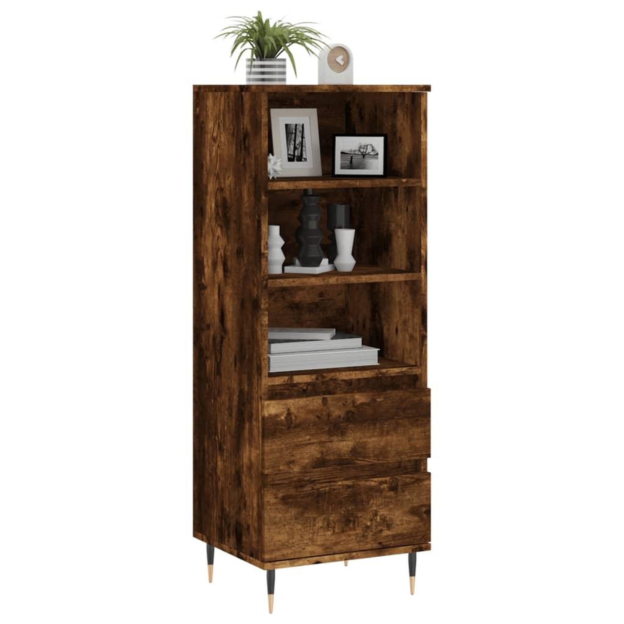 Voir la diapositive 3 : VIDAXL Buffet haut Chene fume 40x36x110 cm Bois d'ingenierie