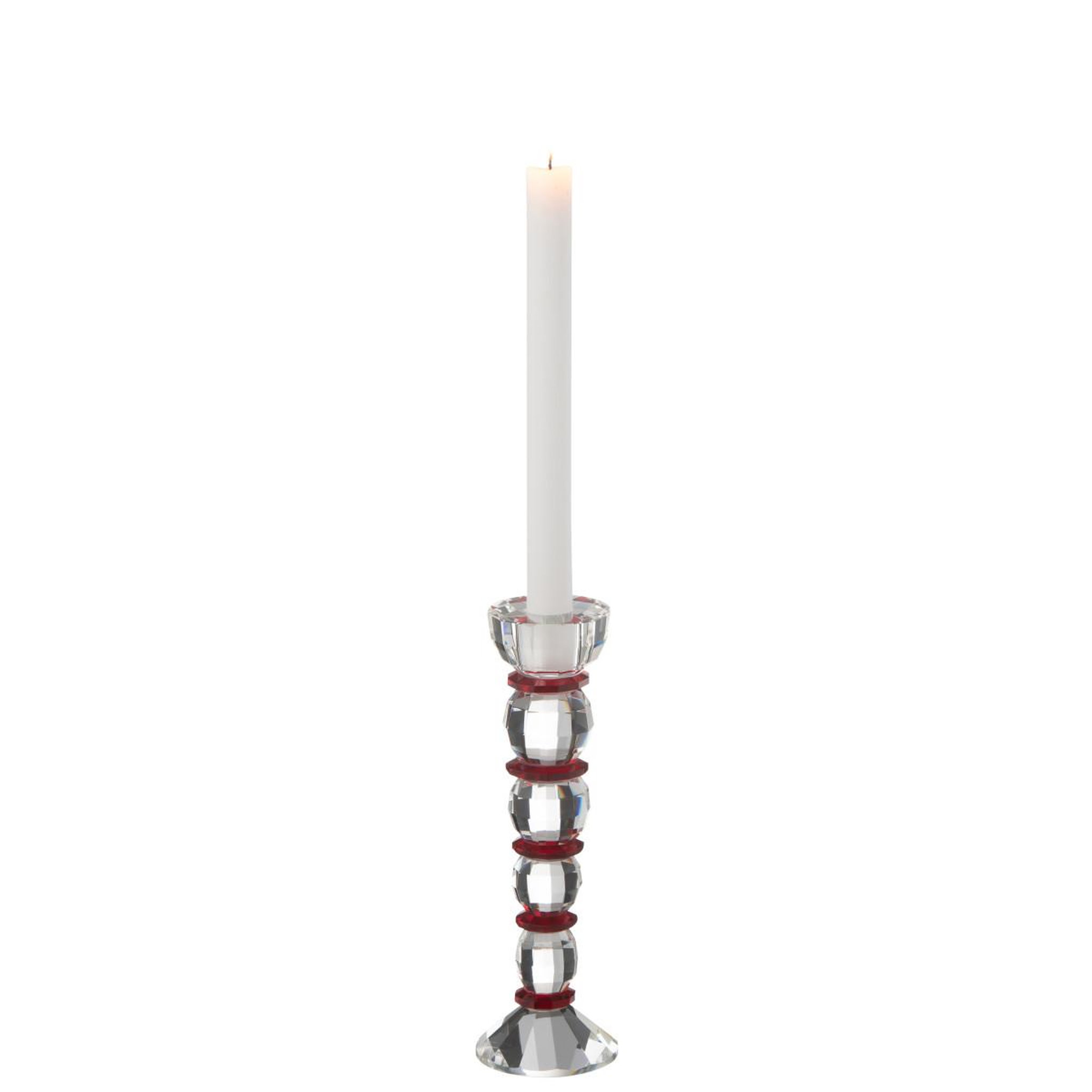 Voir la diapositive 2 : J-LINE Chandelier Design en Cristal  Annie  22cm Transparent & Rouge
