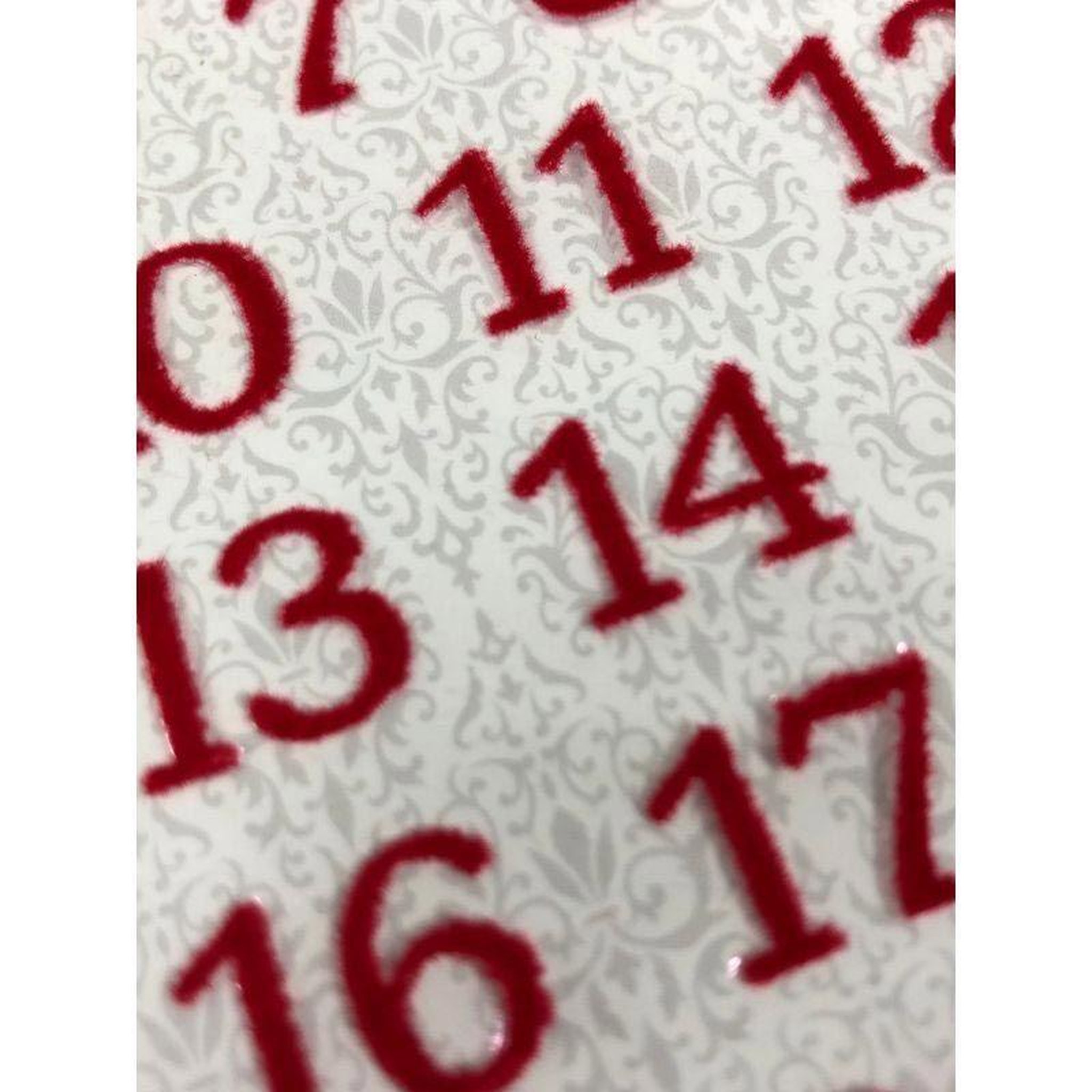 Voir la diapositive 2 : Artemio Autocollants chiffres floqués rouges pour Calendrier de l'Avent - Barok