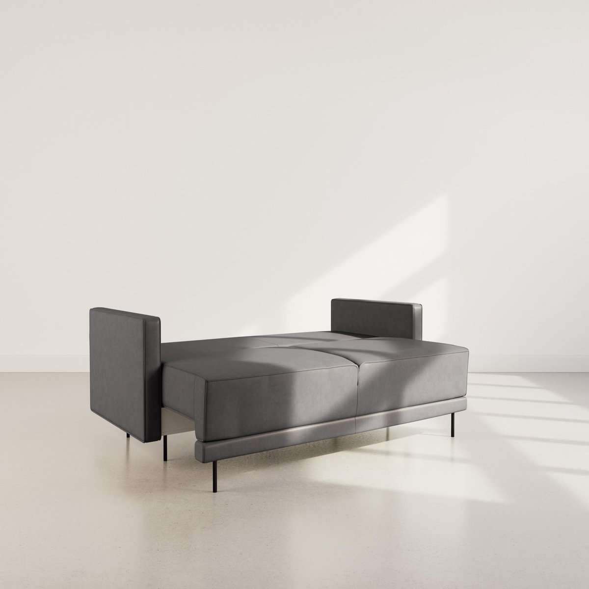 LISA DESIGN Charlie - canapé droit 3 places convertible avec coffre en simili