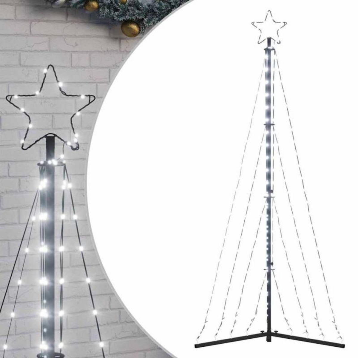 VIDAXL Guirlande de sapin de Noël 339 LED blanc froid 187 cm