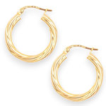 L'ATELIER D'AZUR Boucles d'Oreilles Créoles - Or Jaune - Torsadées