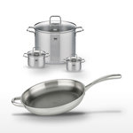 ELO Lot de 2 Faitouts 12/14 cm et Poêle 32 cm Elo Relief Evolution