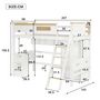 Voir la diapositive 3 : MERAX Lit combiné enfant 90x200cm bois et mdf coloris blanc+naturel