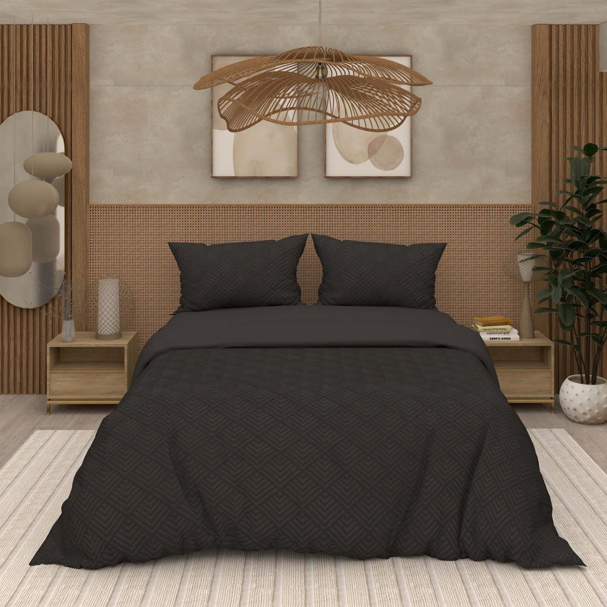 SOLEIL D'OCRE Parure housse de couette 3D microfibre GAIA, par Soleil d'Ocre