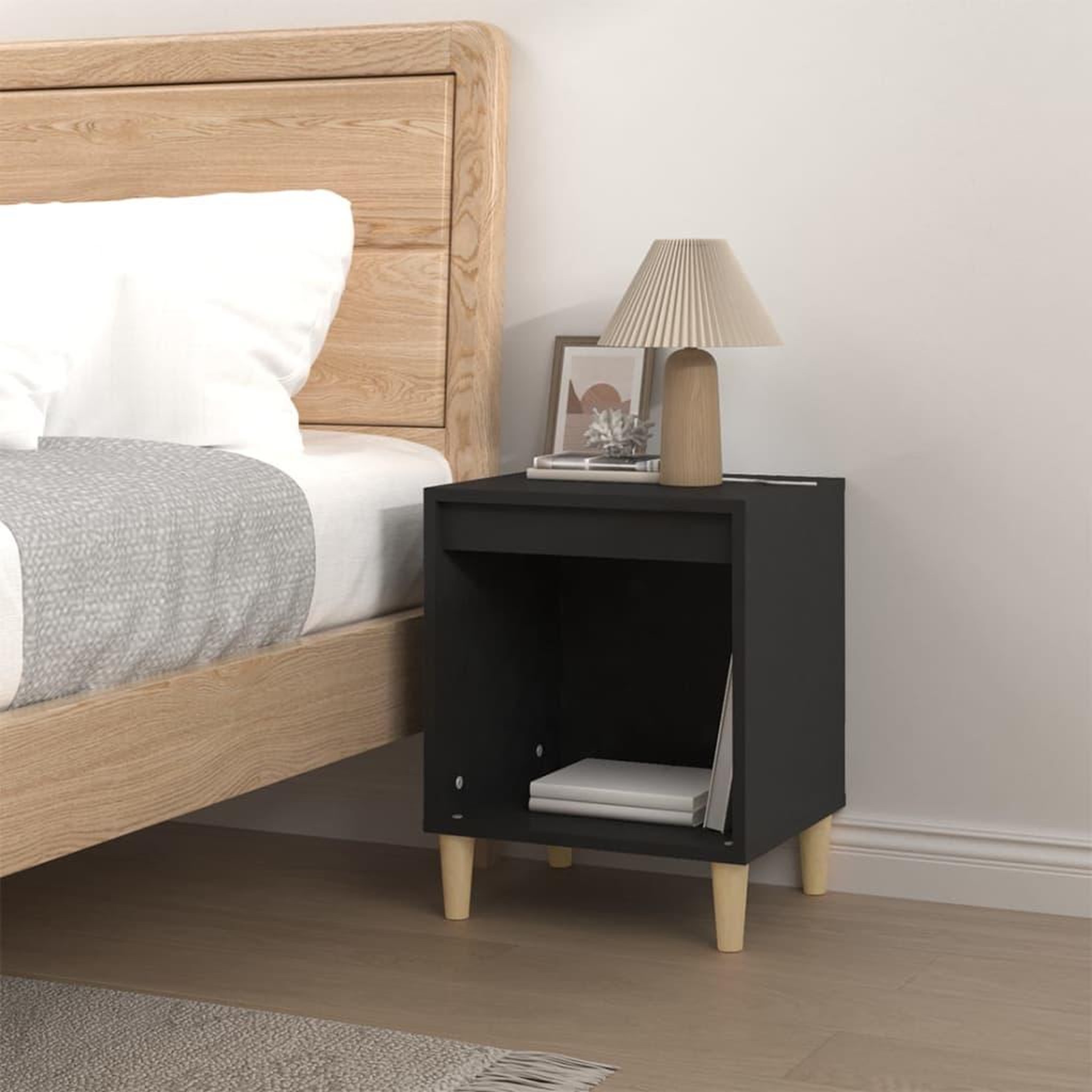 Voir la diapositive 3 : VIDAXL Table de chevet Noir 40x35x50 cm Bois d'ingenierie