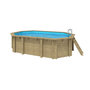 Voir la diapositive 4 : WATERCLIP Piscine bois octogonale allongée 3,50 x 5,40
