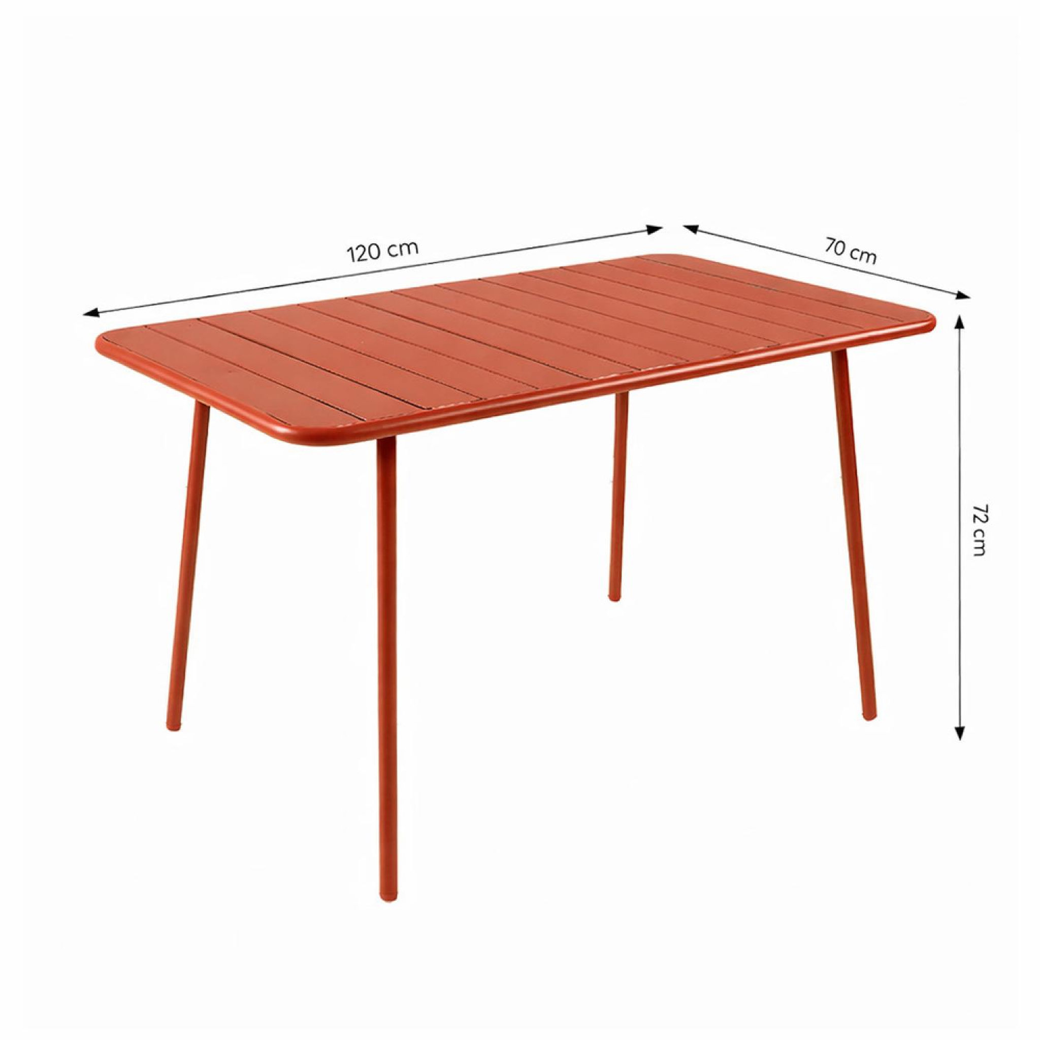 Voir la diapositive 3 : CONCEPT USINE Ensemble table de jardin 120 cm et 4 chaises terracotta bergame