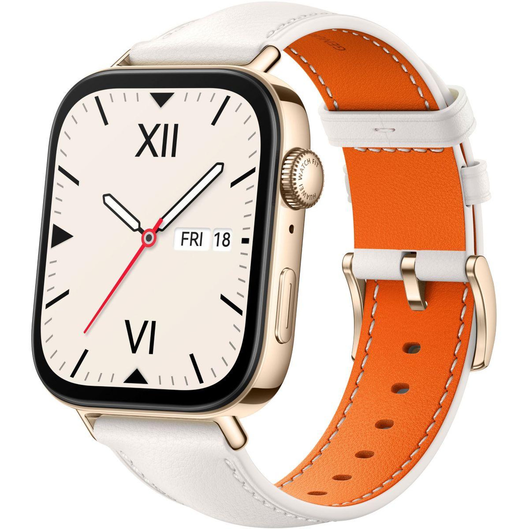 Voir la diapositive 2 : HUAWEI Montre connectée Watch Fit 3 Cuir Blanc