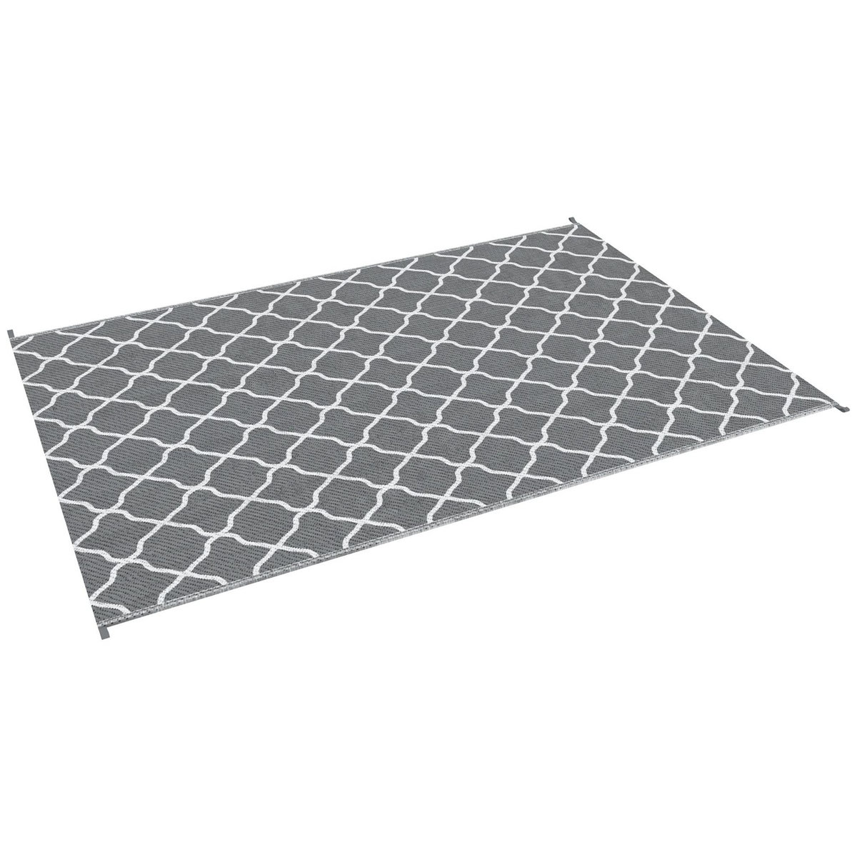 OUTSUNNY Tapis extérieur style graphique - tapis réversible bicolore - dim. 2,74L x 1,82l m, ép. 3 mm - PP haute densité 310 g/m² gris blanc