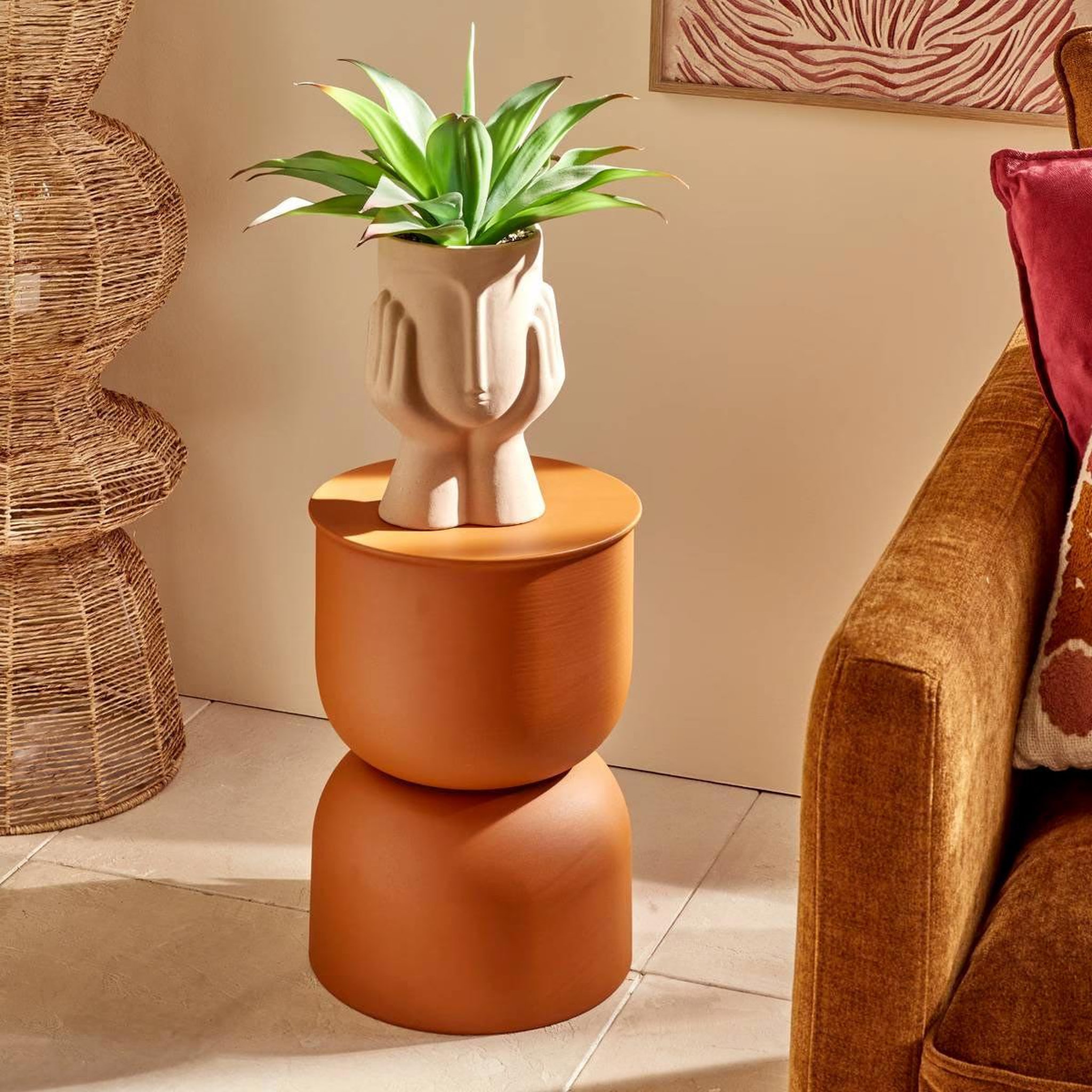 Voir la diapositive 2 : ATMOSPHERA Agave artificiel en pot  sien  48cm multicolore