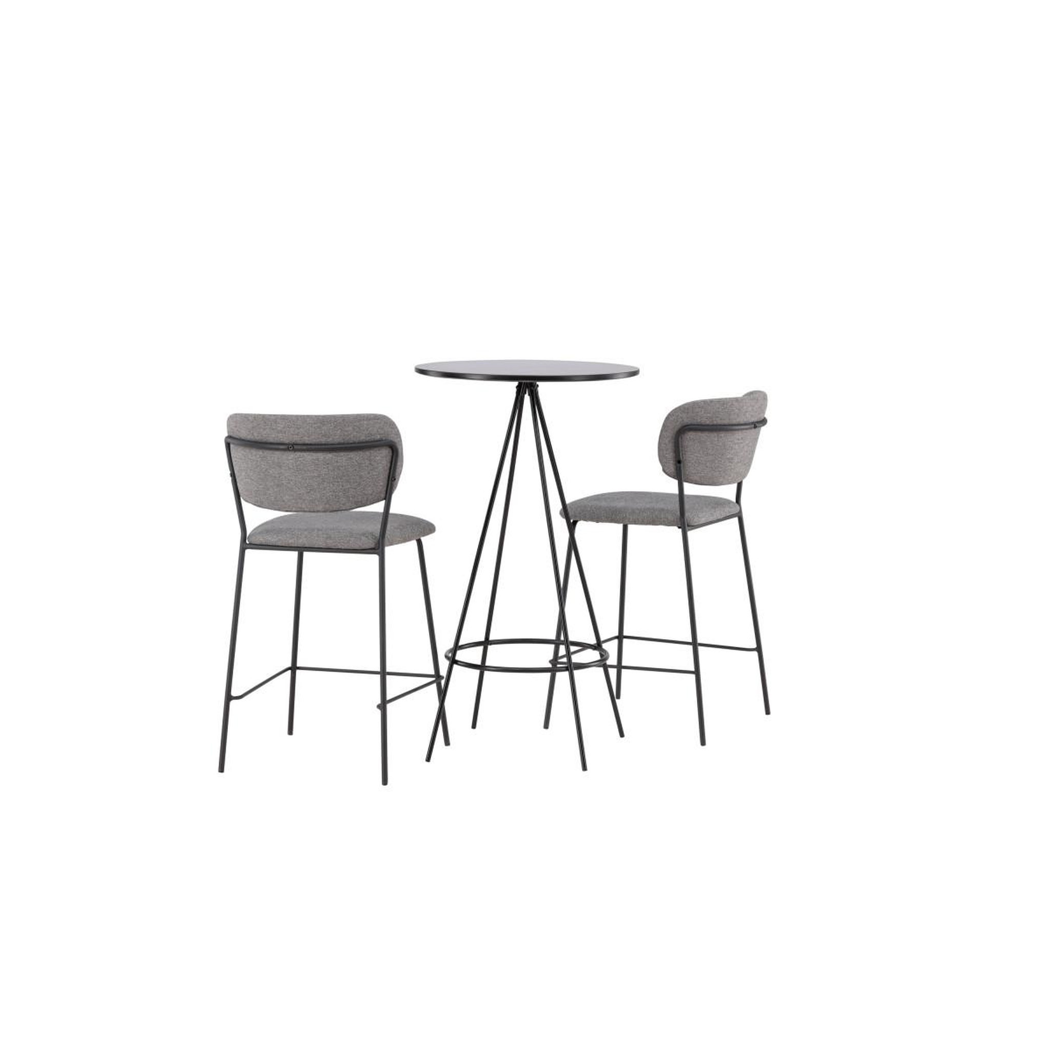 Voir la diapositive 6 : Paris Prix Ensemble table de bar & 2 chaises  bistro & bell  105cm noir & gris