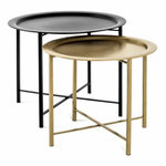 Paris Prix Lot de 2 Tables d'Appoint  Gabin  62cm Noir & Or