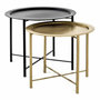 Voir la diapositive 1 : Paris Prix Lot de 2 Tables d'Appoint  Gabin  62cm Noir & Or