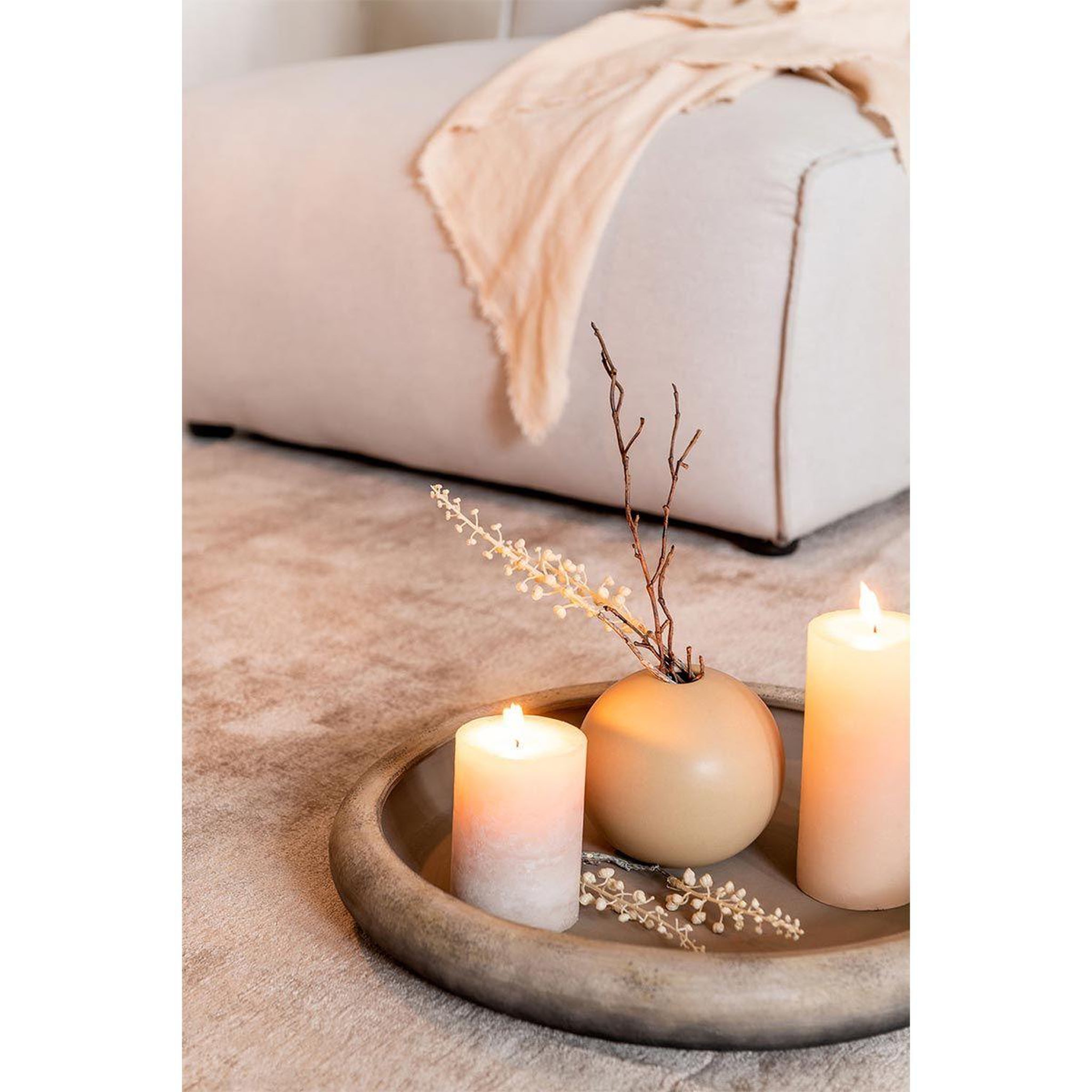 Voir la diapositive 3 : J-LINE Vase design  boule céramique  18cm beige