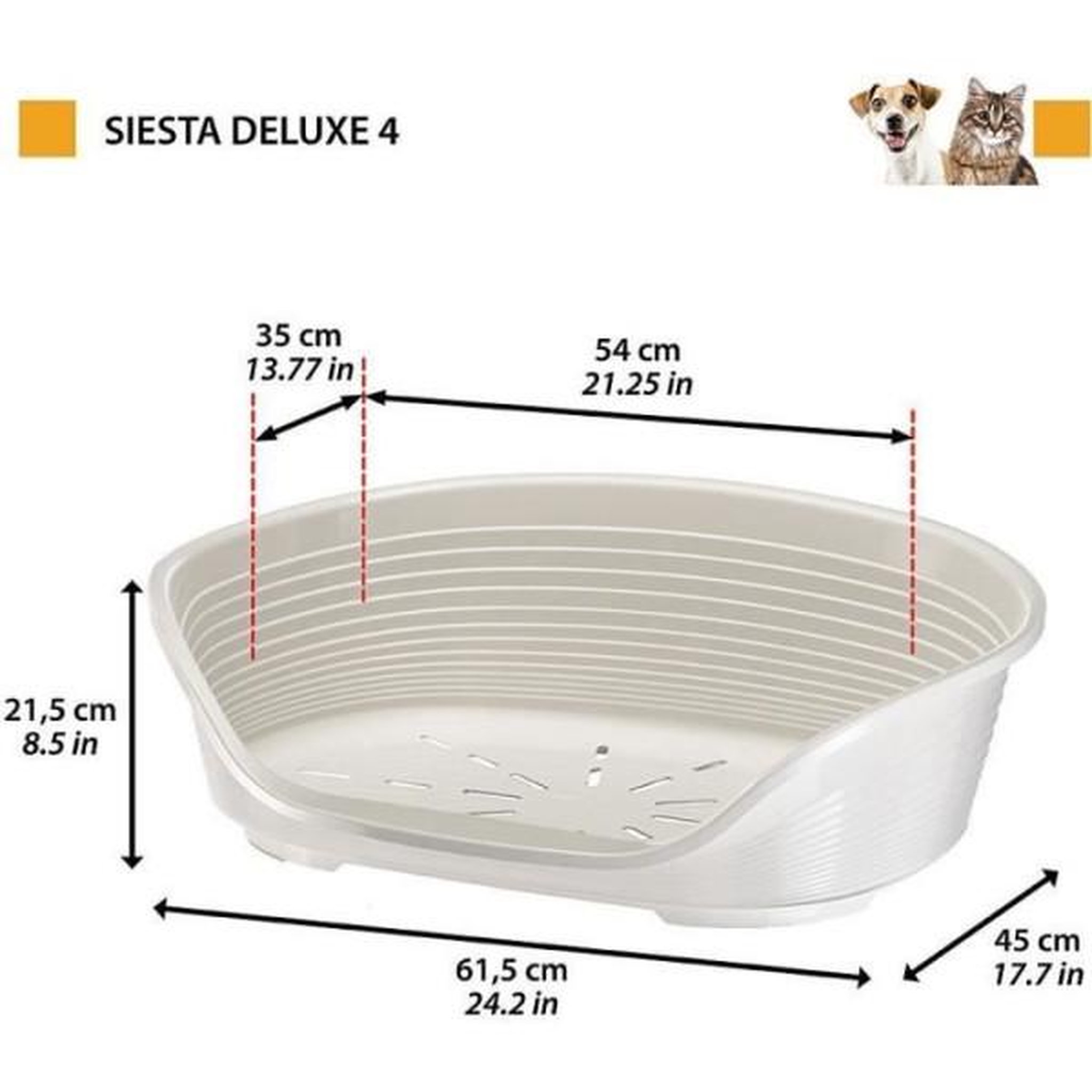 Voir la diapositive 6 : Ferplast Corbeille - FERPLAST - SIESTA DELUXE 4 - Bordeaux - Ovale - Intérieur - Anti-dérapant