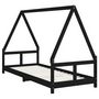 Voir la diapositive 3 : VIDAXL Cadre de lit pour enfants noir 80x200 cm bois de pin massif
