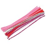 Paris Prix Lot de Brins de Chenille  Princesse  36cm Rose