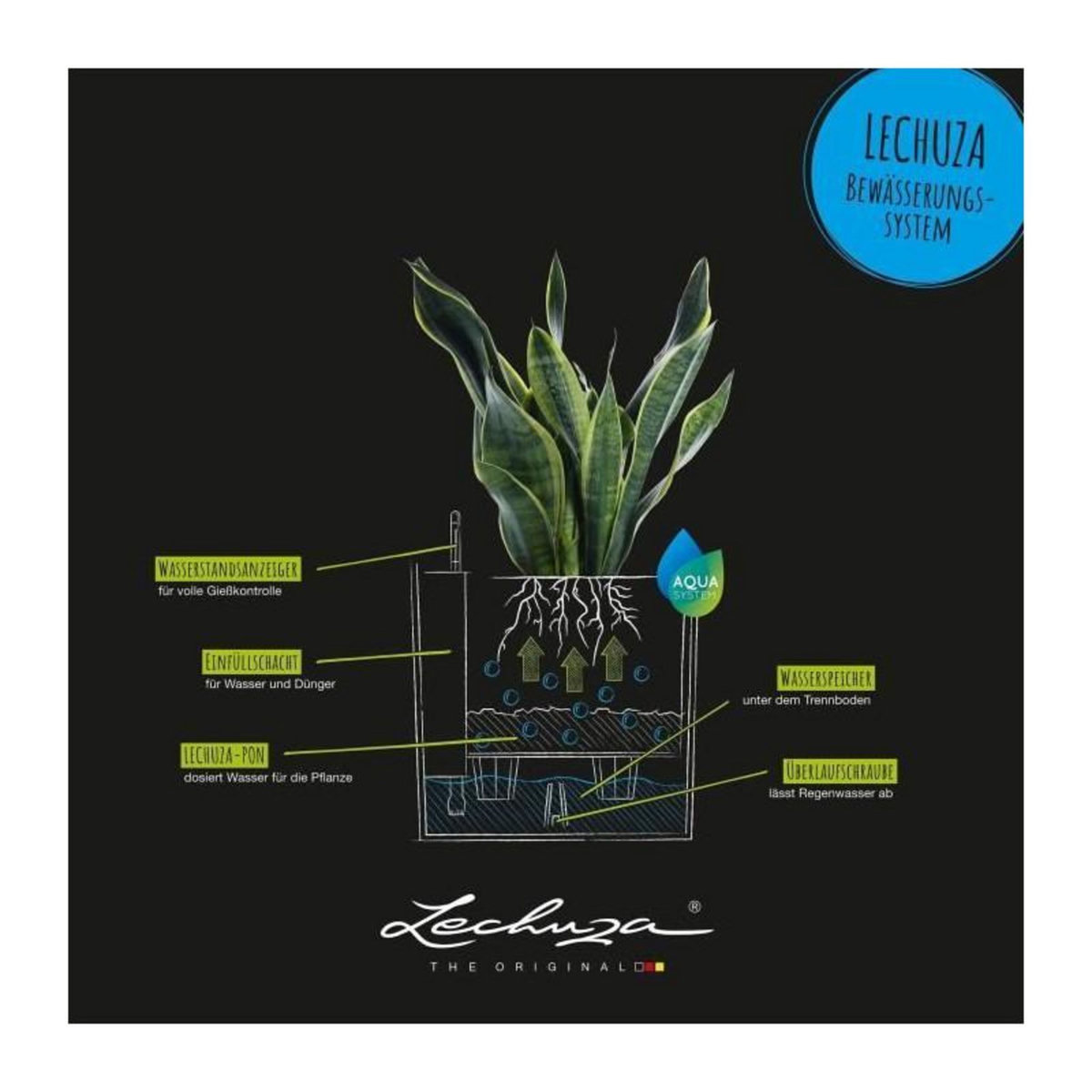 LECHUZA Cube Cottage 50 - kit complet, blanc 50 cm