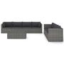 Voir la diapositive 3 : VIDAXL Salon de jardin 9 pcs avec coussins Resine tressee Gris