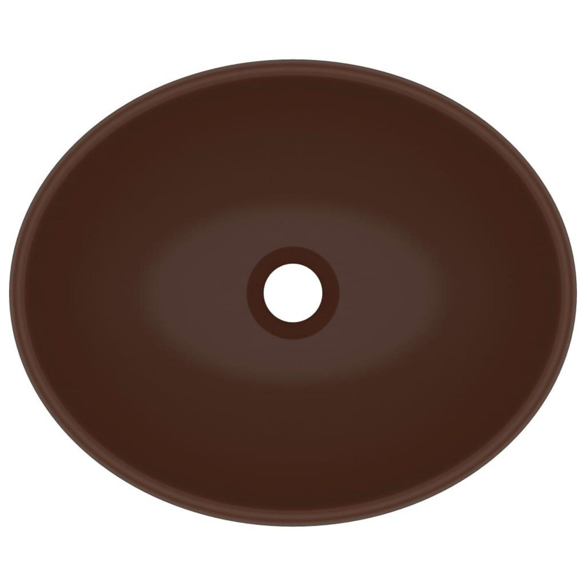 VIDAXL Lavabo ovale de luxe Marron fonce mat 40x33 cm Ceramique