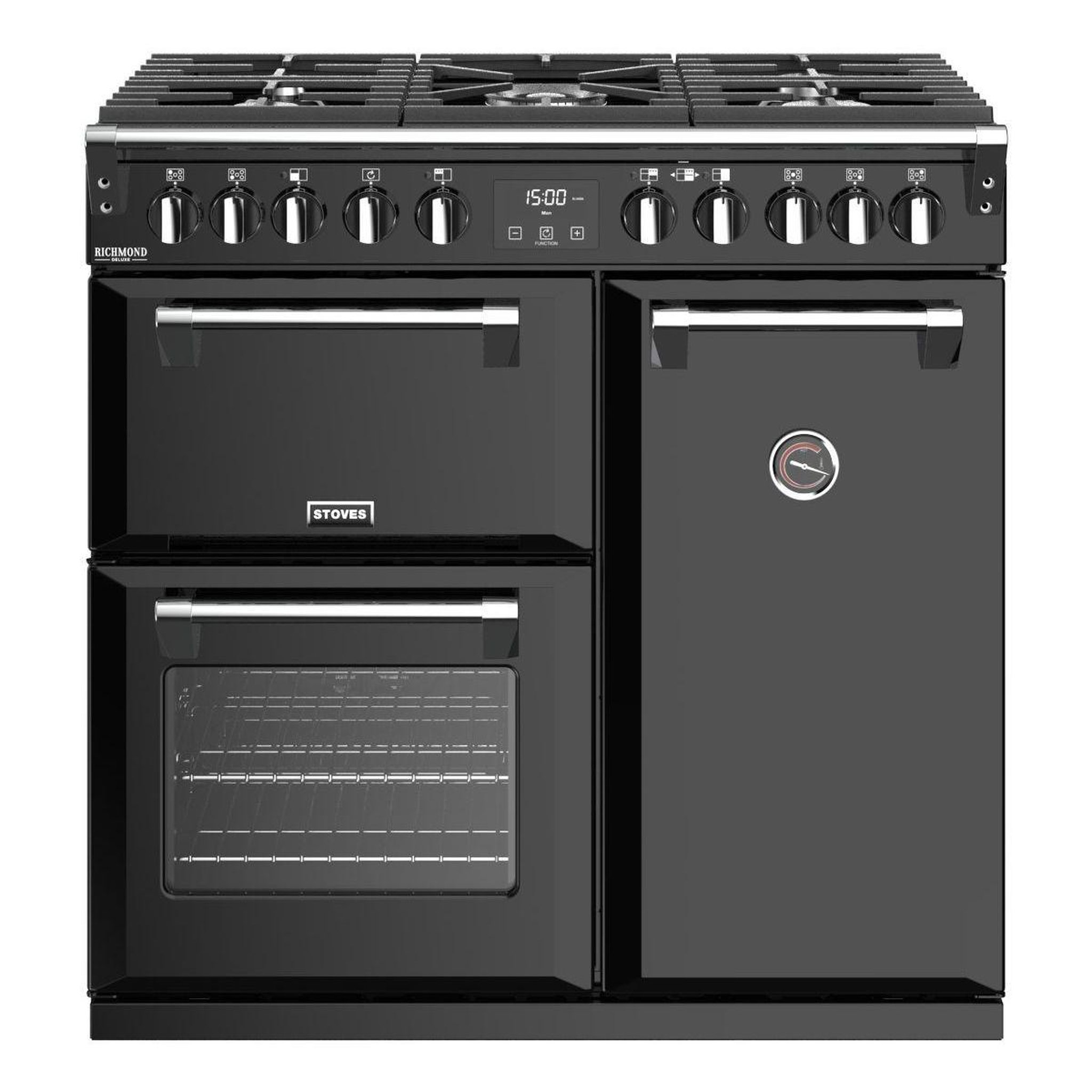 Voir la diapositive 1 : STOVES Piano de cuisson gaz RICHMOND DELUXE 90 DFT NOIR