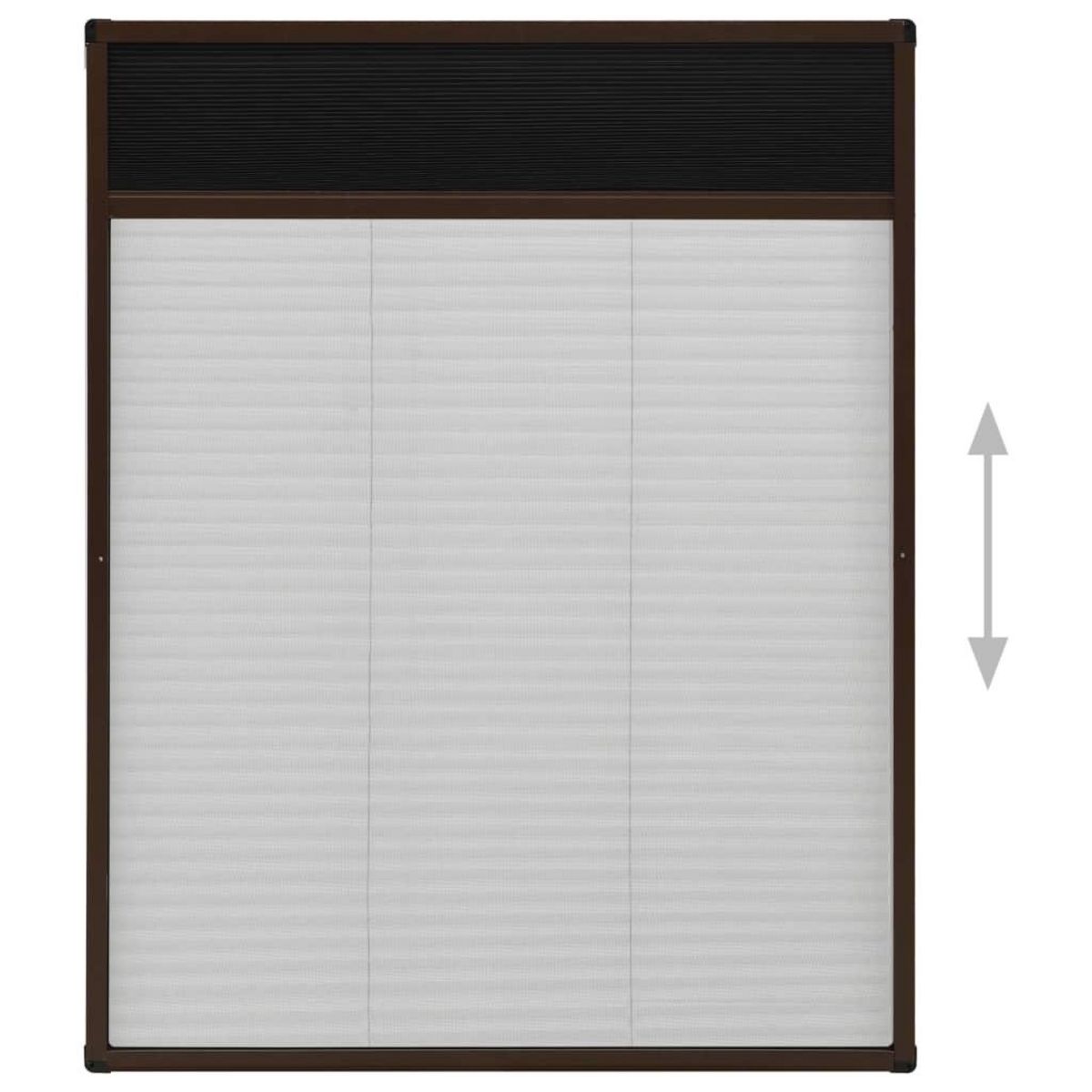 VIDAXL Moustiquaire plissee pour fenetre Aluminium Marron 80x100 cm