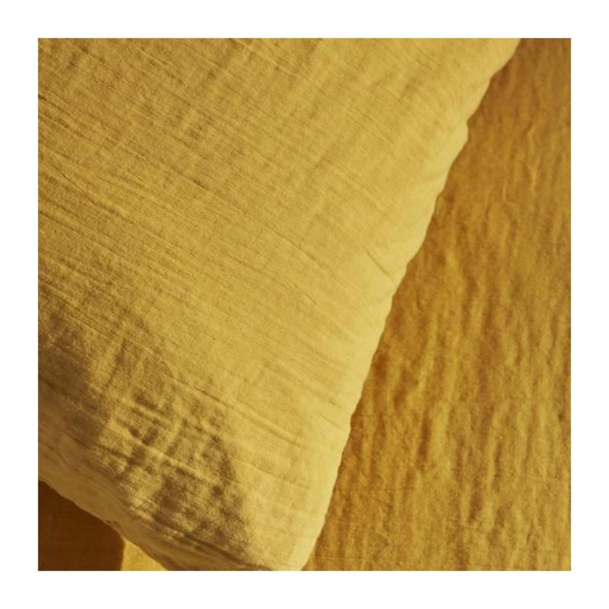 Today Parure de lit - TODAY - 123333 - 1 personne - 140x200 cm - Gaze de coton unie - Ocre