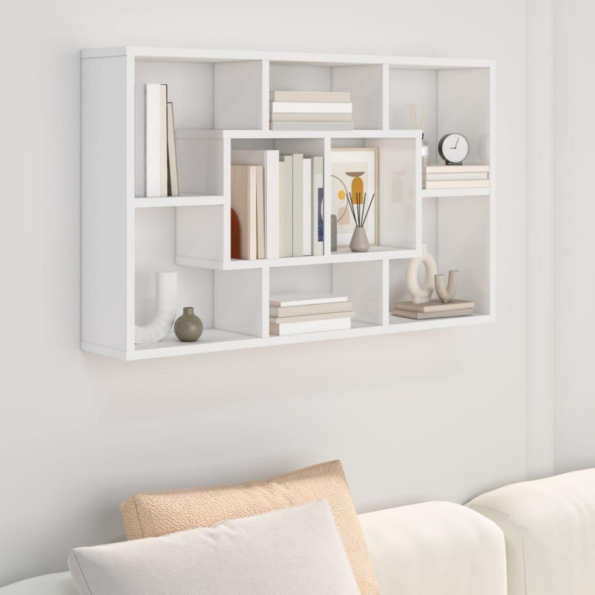 VIDAXL Etagere murale Blanc brillant 85x16x52,5 cm Bois d'ingenierie