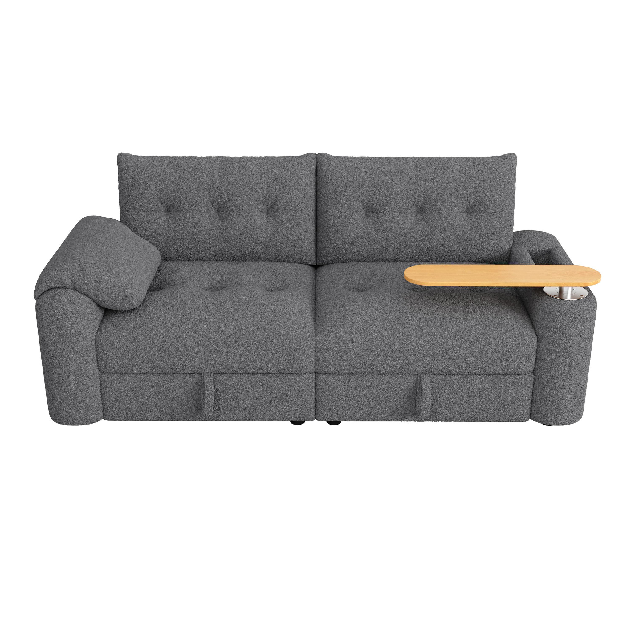 Voir la diapositive 1 : MERAX Canapé droit fixe 2 places tissu coffre de rangement