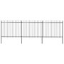 Voir la diapositive 1 : VIDAXL Cloture de jardin avec dessus en lance Acier 5,1 x 1,5 m Noir