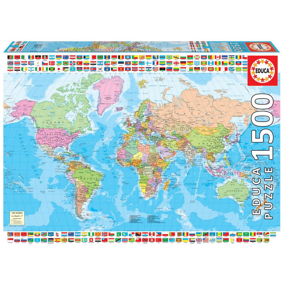 EDUCA Puzzle 1500 pièces : Carte politique