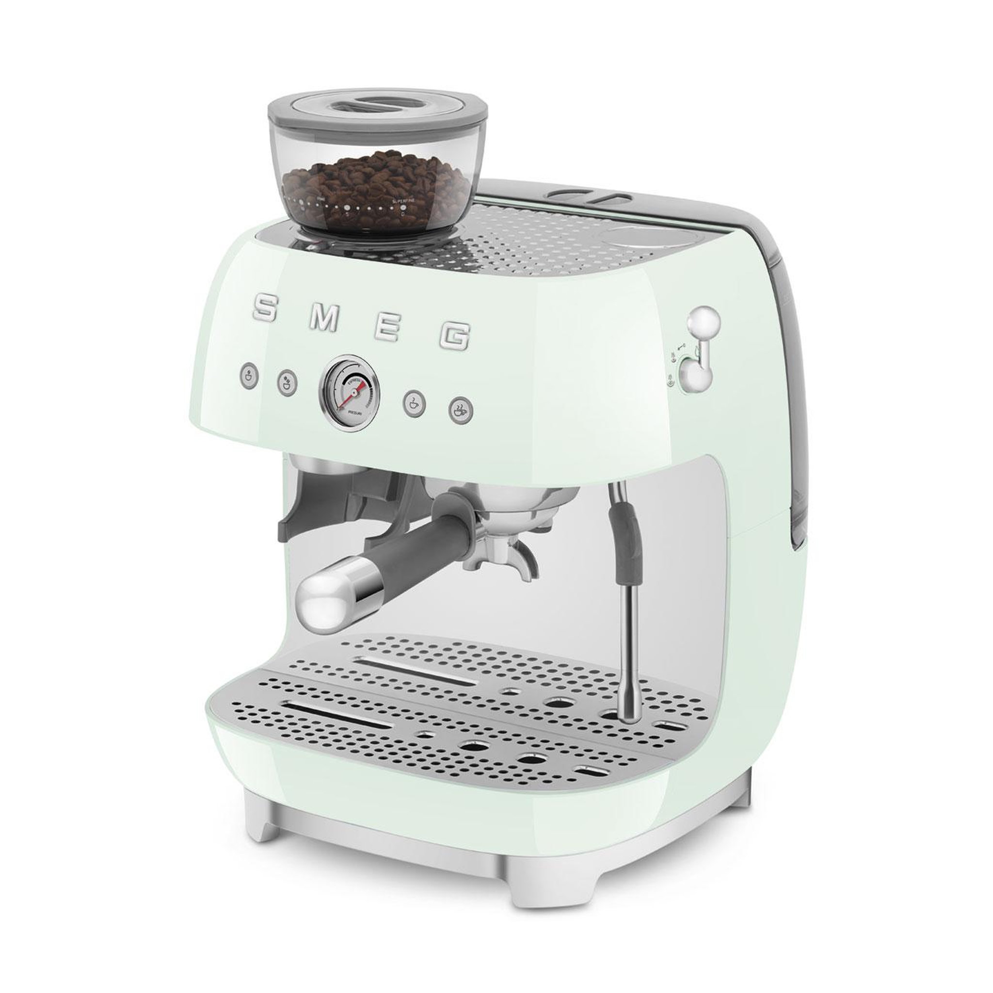 Voir la diapositive 6 : SMEG Expresso broyeur egf03pgeu vert d'eau