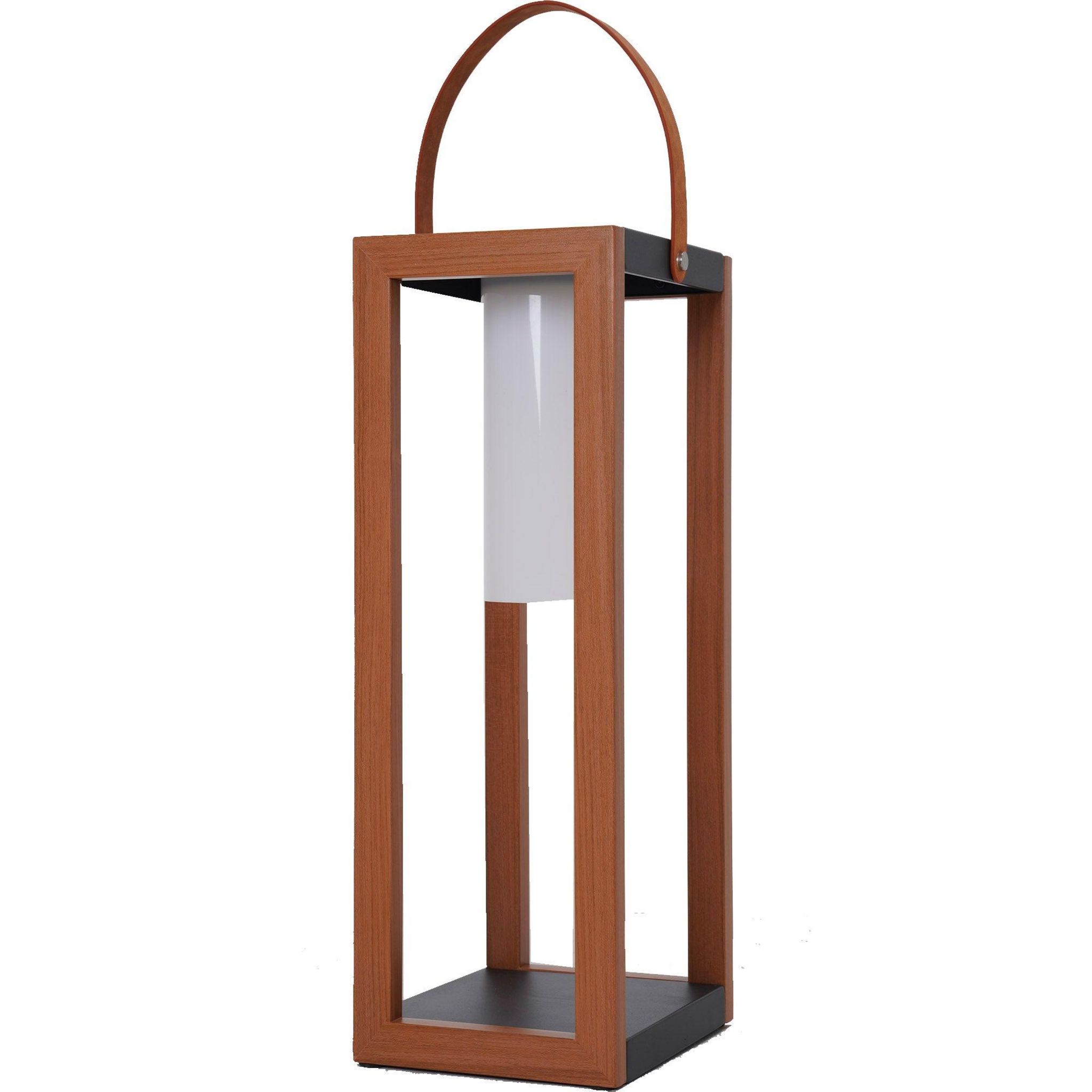 Lanterne Solaire Décorative Lumisky CHENNAI - Bois De Teck Massif, LED Blanc Chaud, H30cm | Pour Jardin Ou Intérieur
