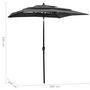 Voir la diapositive 6 : VIDAXL Parasol de jardin a 3 niveaux avec mat en aluminium anthracite